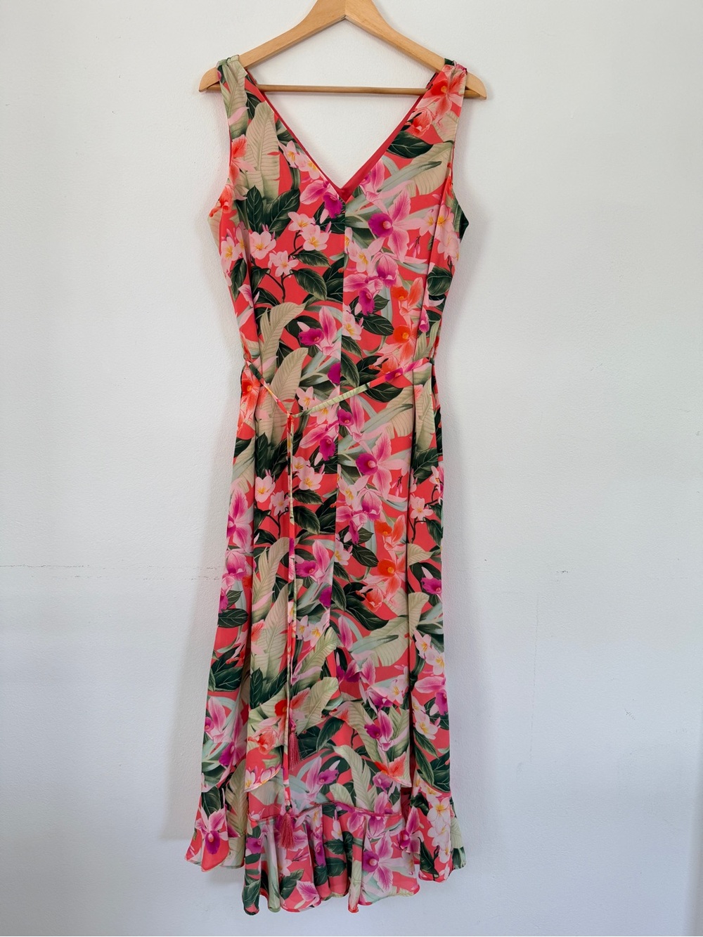 Tommy Bahama Legacy Blooms Sleeveless Maxi Dress Pure Coral Size Medium